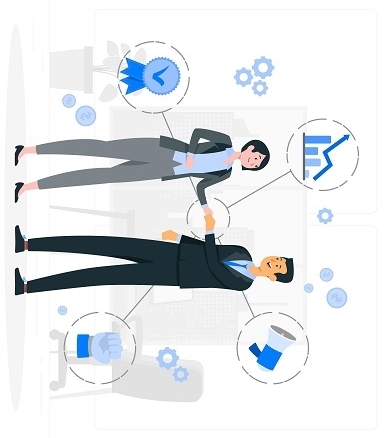 Dos socis donant-se la mà